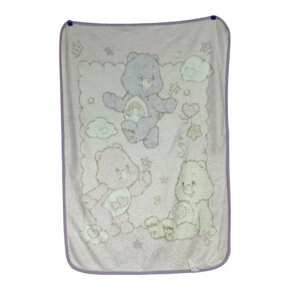 Care Bears Baby Blanket Love A Lot Rainbow Funshine Friend Pink Purple 2007